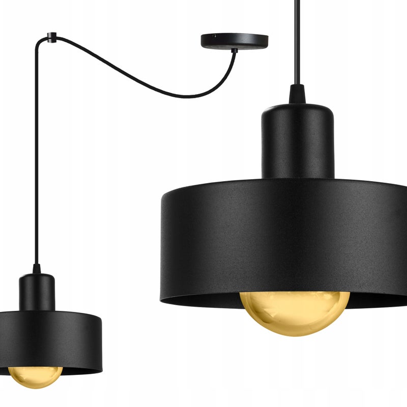 Lampa sufitowa wisząca Spider Barcelona modern 1xE27 abażur walec czarny Light Home LH