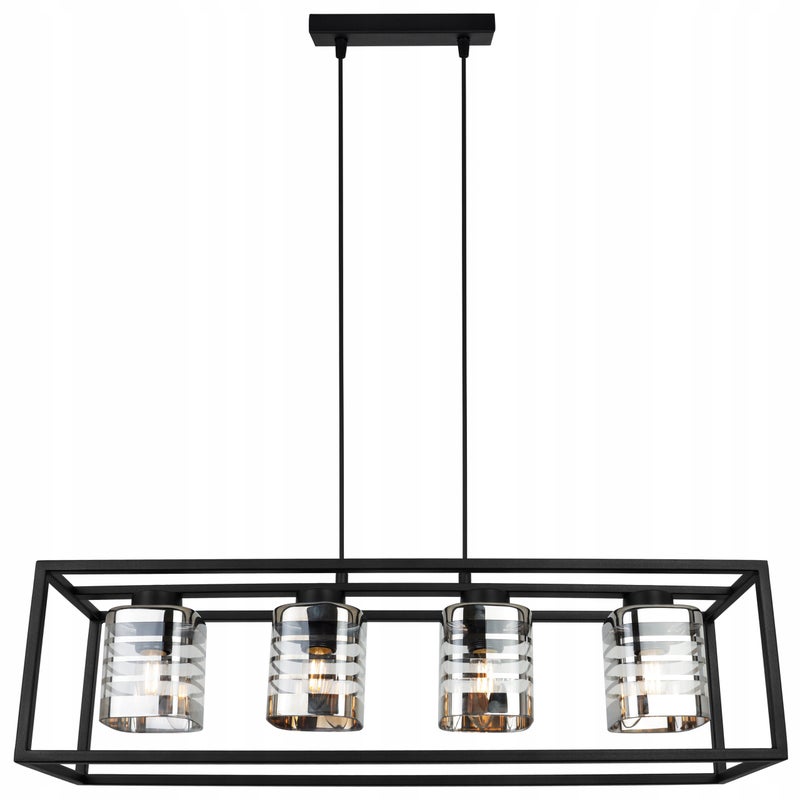 Lampa sufitowa wisząca Helix Cage modern 4xE27 abażur walec grafitowy Light Home LH