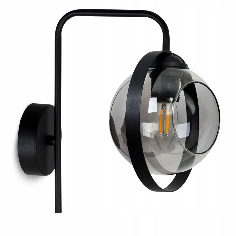 Lampa kinkiet ścienny Ring modern 1xE27 klosz kula pierścień grafitowy Light Home LH