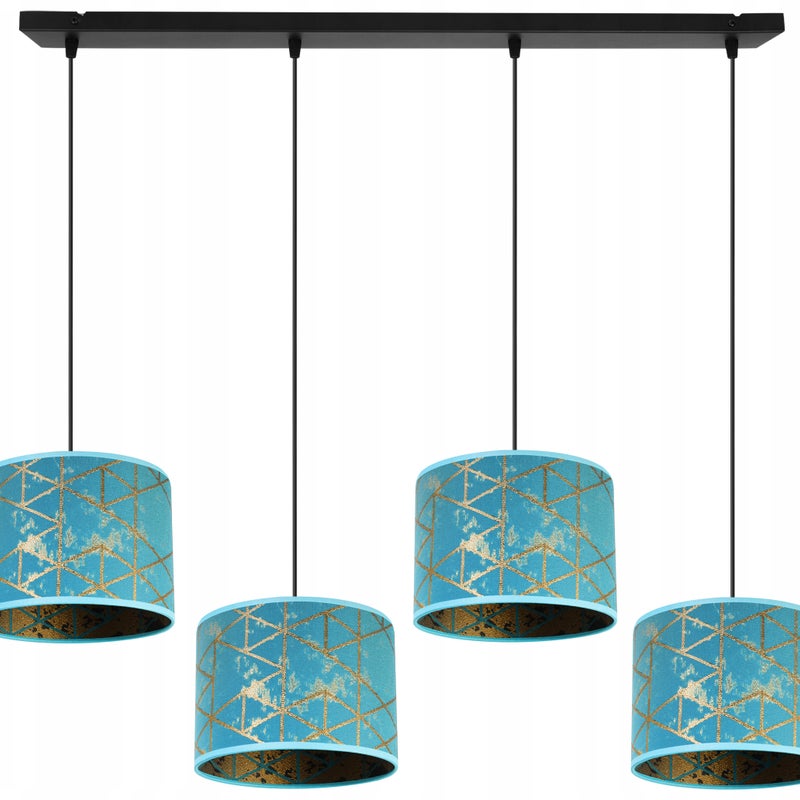 Lampa sufitowa wisząca Werona boho 4xE27 abażur owalny niebieski Light Home LH