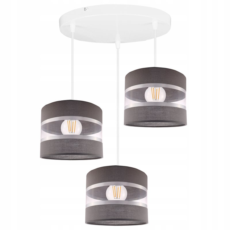 Lampa sufitowa wisząca Lollipop dziecięcy 3xE27 abażur walec szary Light Home LH