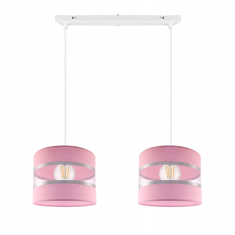 Lampa sufitowa wisząca Lollipop dziecięcy 2xE27 abażur walec różowy Light Home LH