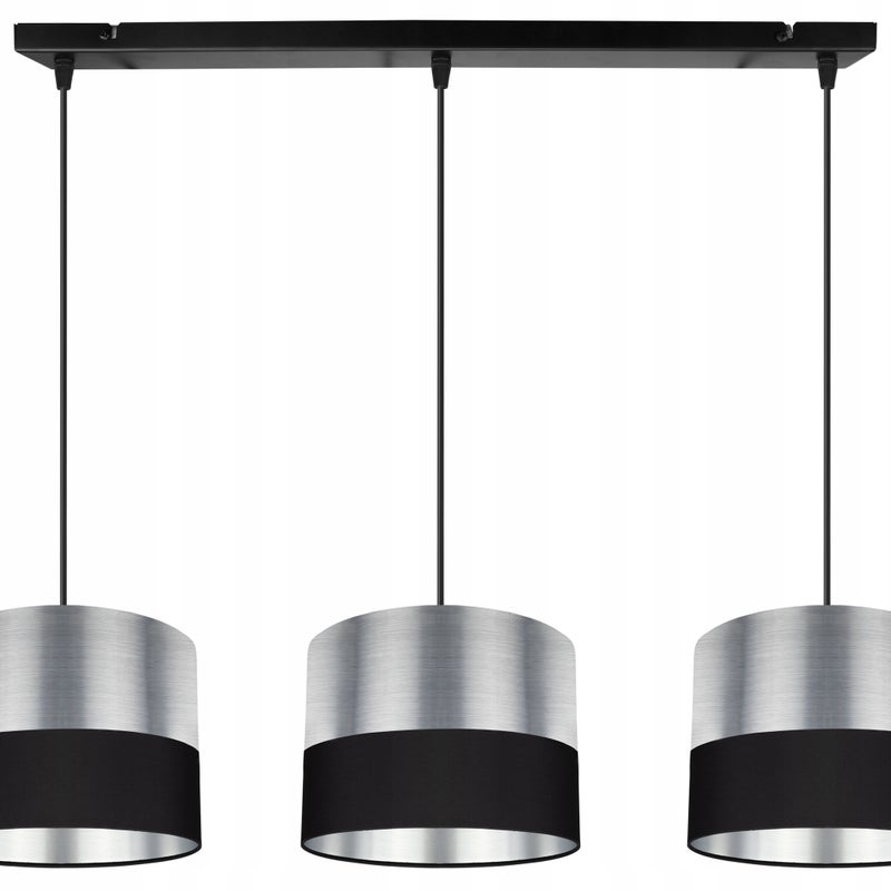 Lampa sufitowa wisząca Chromic modern 3xE27 abażur walec srebrny Light Home LH