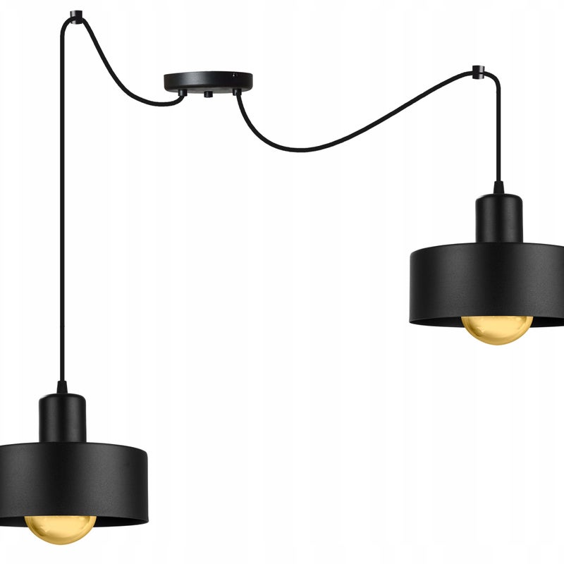 Lampa sufitowa wisząca Spider Barcelona modern 2xE27 abażur walec czarny Light Home LH