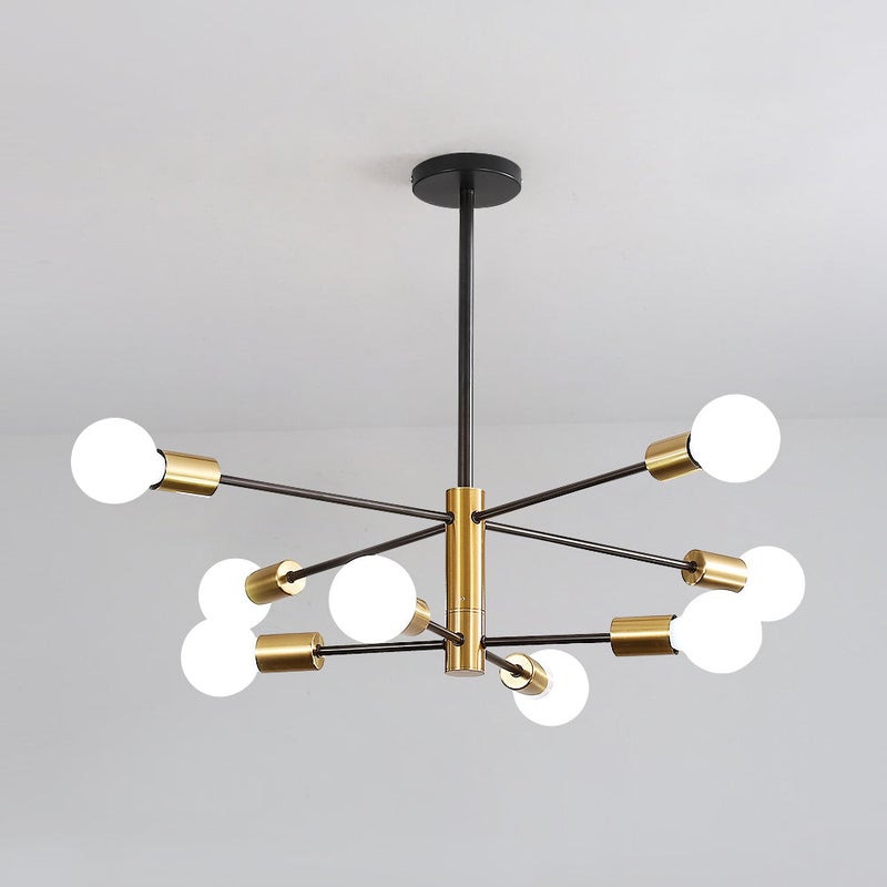 GOECO Regulowany Żyrandol Industrialny Czarna Lampa Sufitowa Vintage Lampa Wisząca Retro Oświetlenie Vintage do Salonu Kuchni Sypialni Jadalni