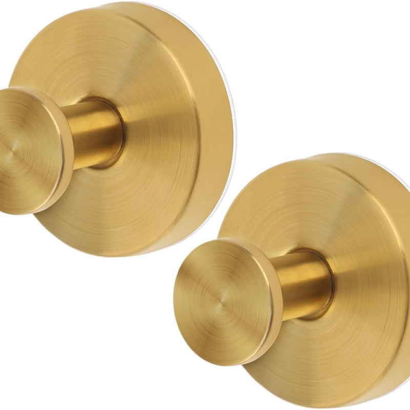 Haczyki przyssawkowe ze stali nierdzewnej, odpowiednie do ręczników i haczyków (2 sztuki, złote)