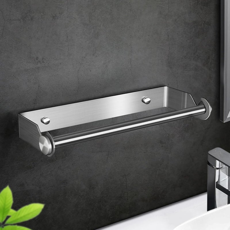 Wieszak ścienny na ręczniki ze stali nierdzewnej, uchwyt na papier toaletowy, odpowiedni do kuchni i łazienki, wykończenie szczotkowane, 33 cm