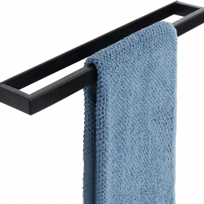 Wieszak na ręczniki łazienkowy, pierścień na ręczniki, czarny wieszak na ręczniki ze stali nierdzewnej SUS304, 40 cm, montowany na ścianie