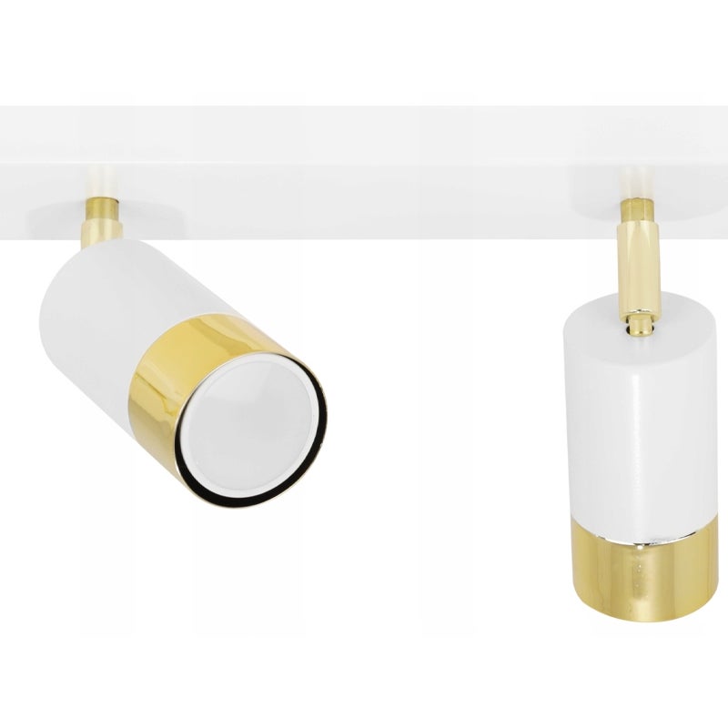 Lampa sufitowa wisząca Hugo spot czarny 4xGU10 klosz metalowy biały/złoty Light Home LH