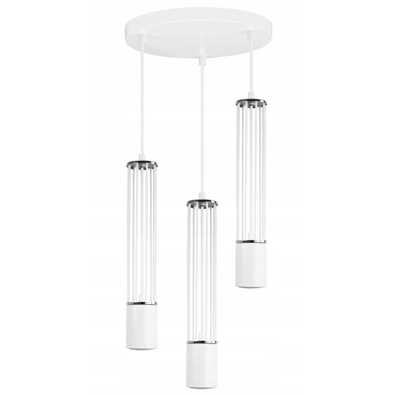 Lampa sufitowa wisząca Aria biała loft 30cm 3xGU10 klosz metal biały/srebrny Light Home LH
