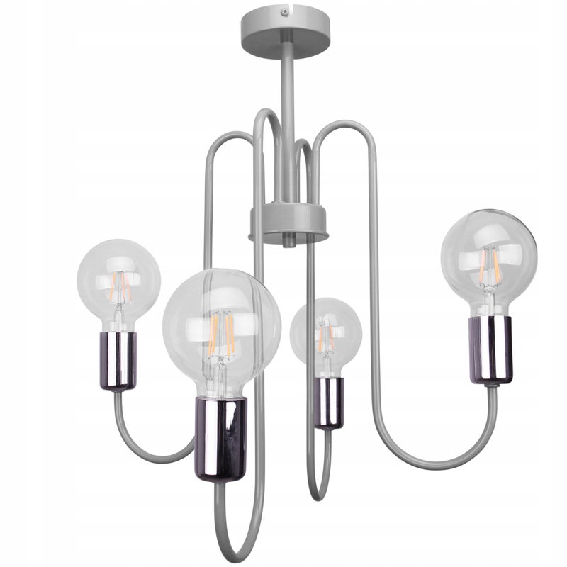 Lampa sufitowa żyrandol modern Edi 4xE27 chrom/ciemnoszary Light Home LH
