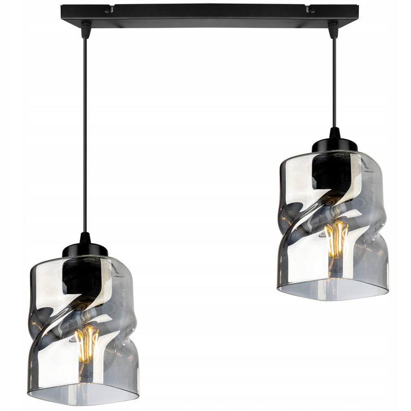 Lampa sufitowa wisząca Niki modern 2xE27 abażur nieregularny grafitowy Light Home LH