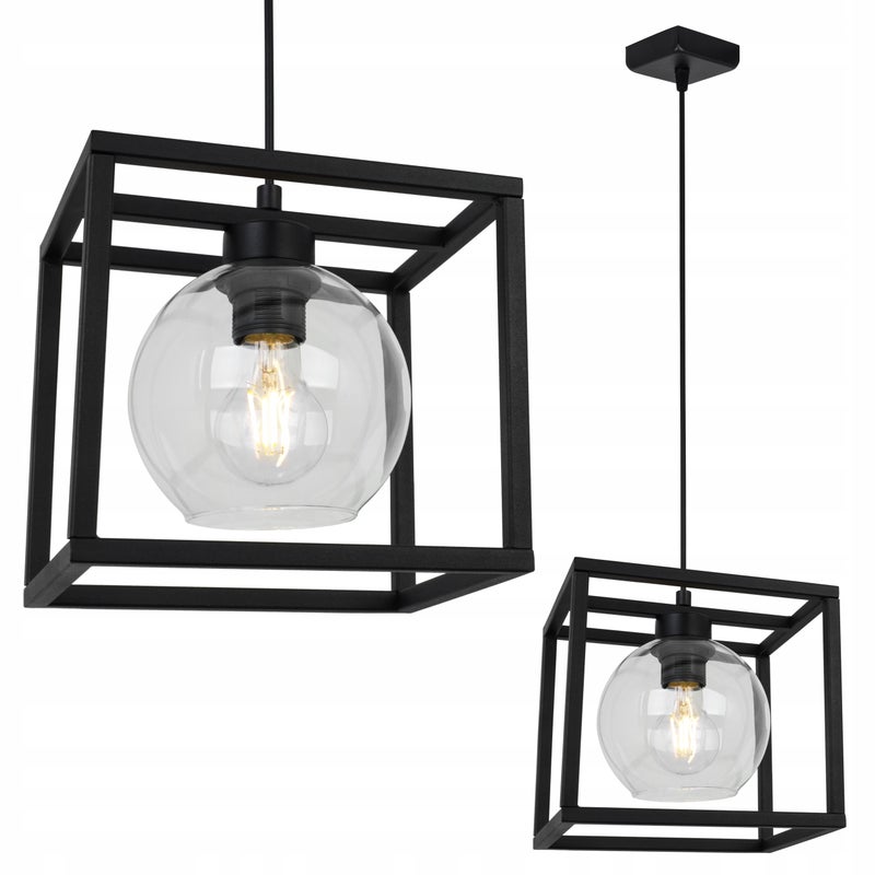 Lampa sufitowa wisząca Haga Cage modern 1xE27 abażur kula transparentna Light Home LH