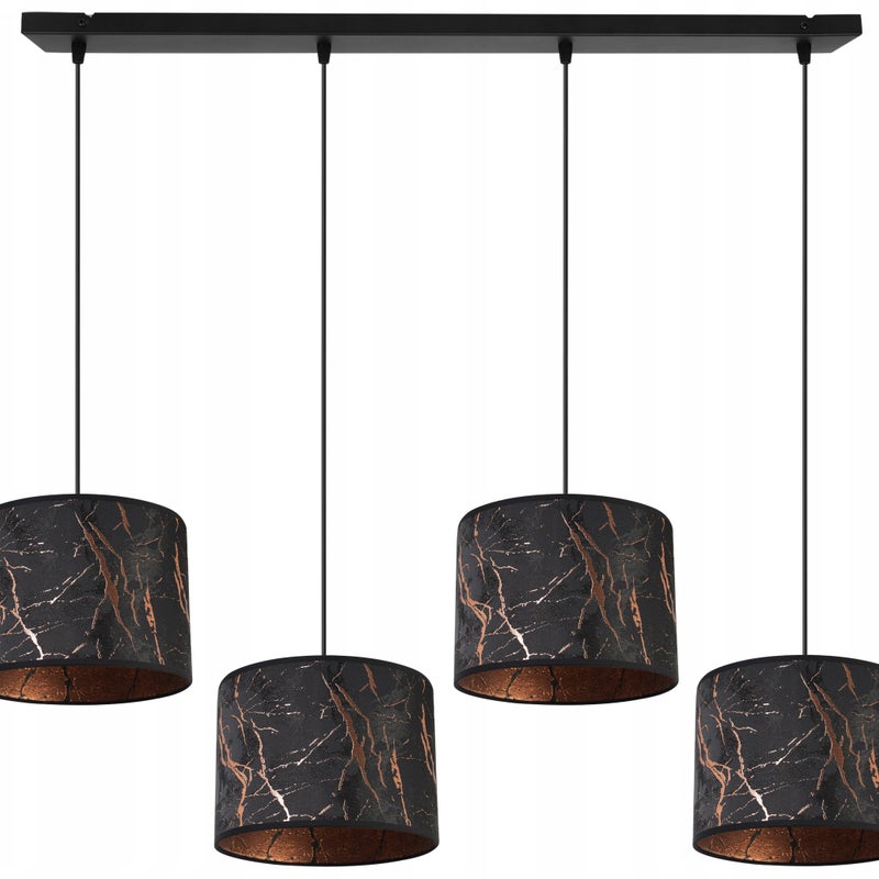 Lampa sufitowa wisząca Werona classic 4xE27 abażur owalny miedziany Light Home LH