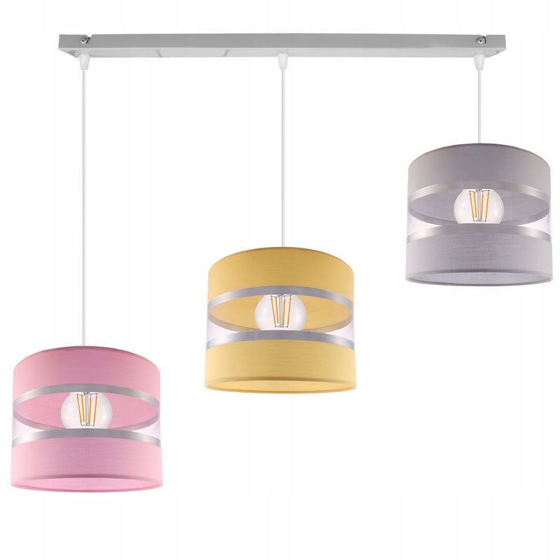 Lampa sufitowa wisząca Lollipop dziecięcy 3xE27 abażur walec różnokolorowy Light Home LH