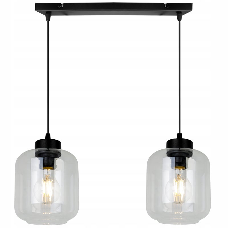 Lampa sufitowa wisząca Novalja modern 2xE27 abażur walcowato-owalny transparentny Light Home LH