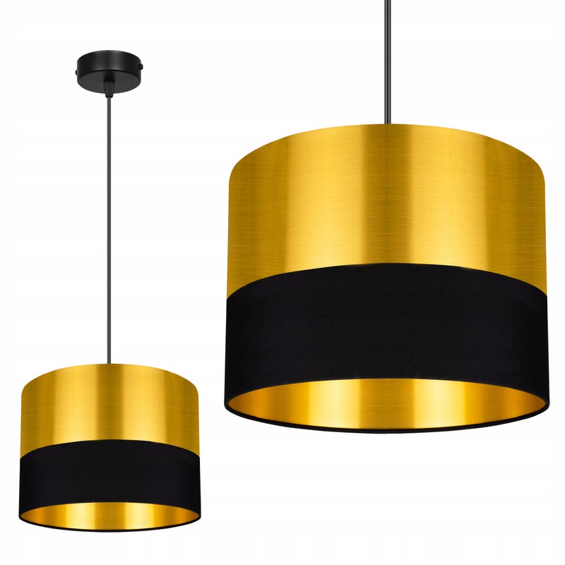 Lampa sufitowa wisząca Golden modern 1xE27 abażur walec złoty Light Home LH