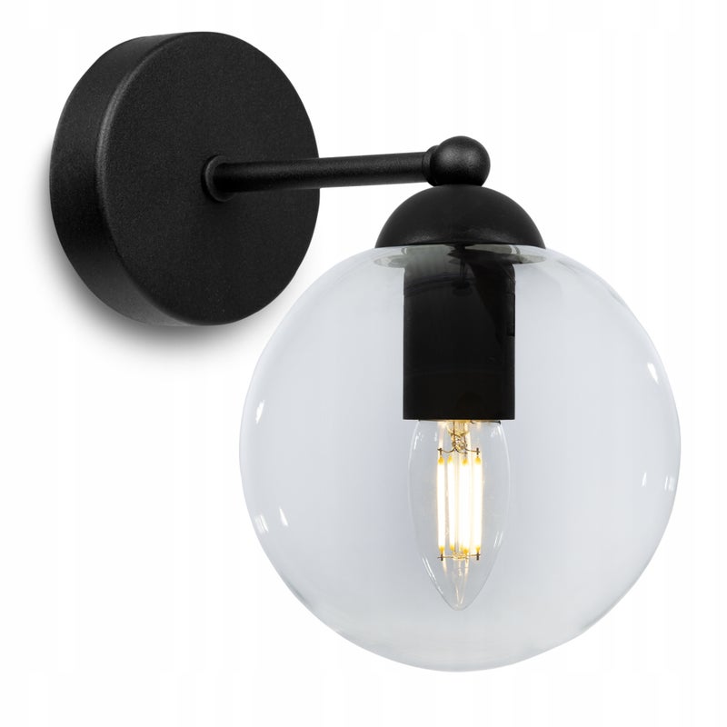 Lampa kinkiet ścienny Paris modern 1xE27 klosz kula transparentna Light Home LH