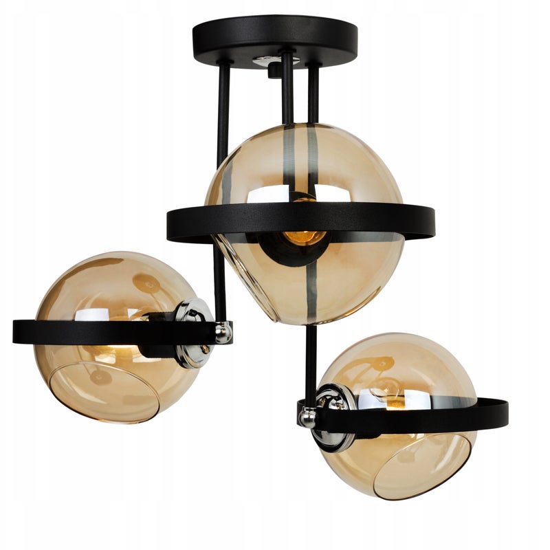 Lampa sufitowa wisząca Ring modern 3xE27 abażur kule miodowe Light Home LH