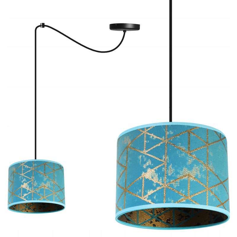 Lampa sufitowa wisząca modern Werona 1xE27 klosz owalny wzorzysty marmur/złoty Light Home LH