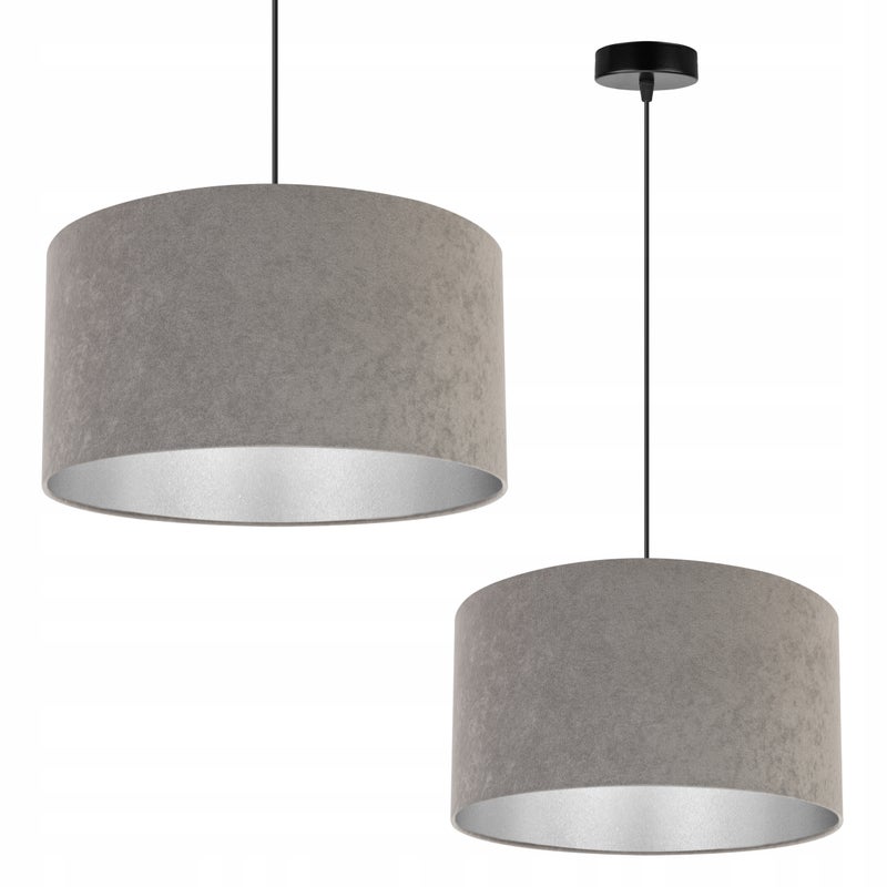 Lampa sufitowa wisząca modern Mediolan 1xE27 klosz owalny szary Light Home LH