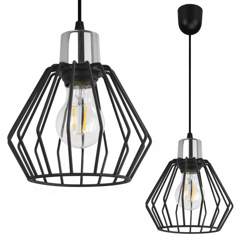 Lampa sufitowa wisząca modern Nuvola 1xE27 klosz druciak loft srebrny Light Home LH