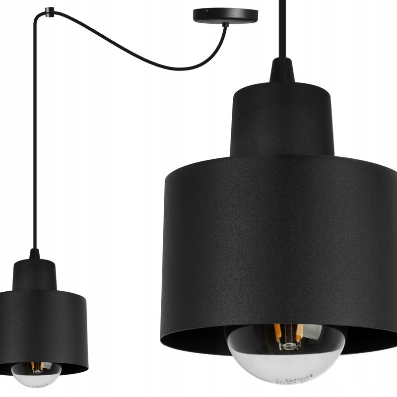 Lampa sufitowa wisząca Spider Panta modern 1xE27 abażur walec czarny Light Home LH