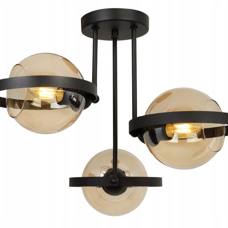 Lampa sufitowa wisząca Ring Haga modern 3xE27 abażur kule miodowe Light Home LH