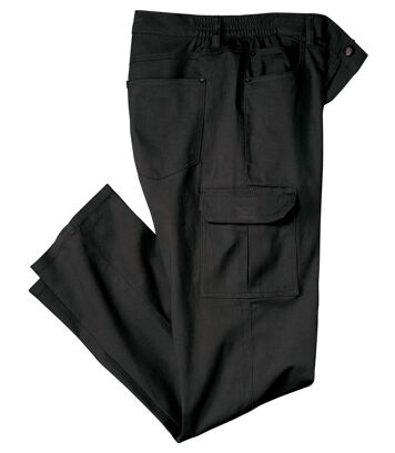 Spodnie z 7 kieszeniami i półelastyczną talią Mężczyzna Atlas For Men - Kolor : Czarny - Rozmiar : 44