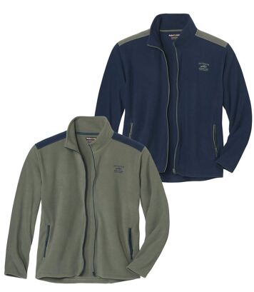 Zestaw 2 bluz polarowych Mężczyzna Atlas For Men - Kolor : Beżowy - Rozmiar : 4XL