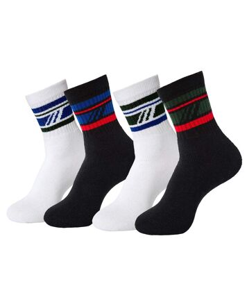 Zestaw 4 par półdługich skarpet sportowych Mężczyzna Atlas For Men - Kolor : Czarny - Rozmiar : 39/42