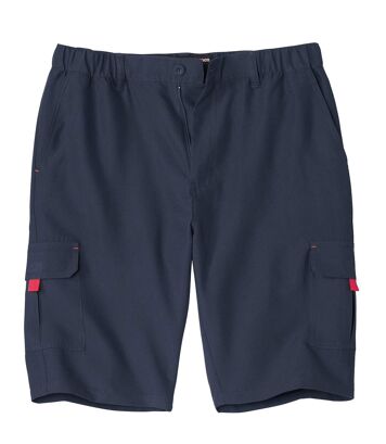 Bermudy bojówki z mikrofibry z wieloma kieszeniami Mężczyzna Atlas For Men - Kolor : Granatowy - Rozmiar : 4XL