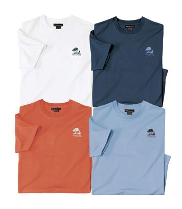 Zestaw 4 gładkich koszulek Mężczyzna Atlas For Men - Kolor : - Rozmiar : 4XL