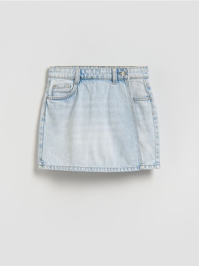 Reserved - Jeansowe szorty imitujące spódnicę - niebieski