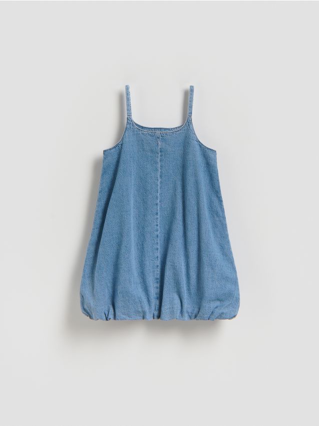 Reserved - Jenasowa sukienka na ramiączkach - niebieski