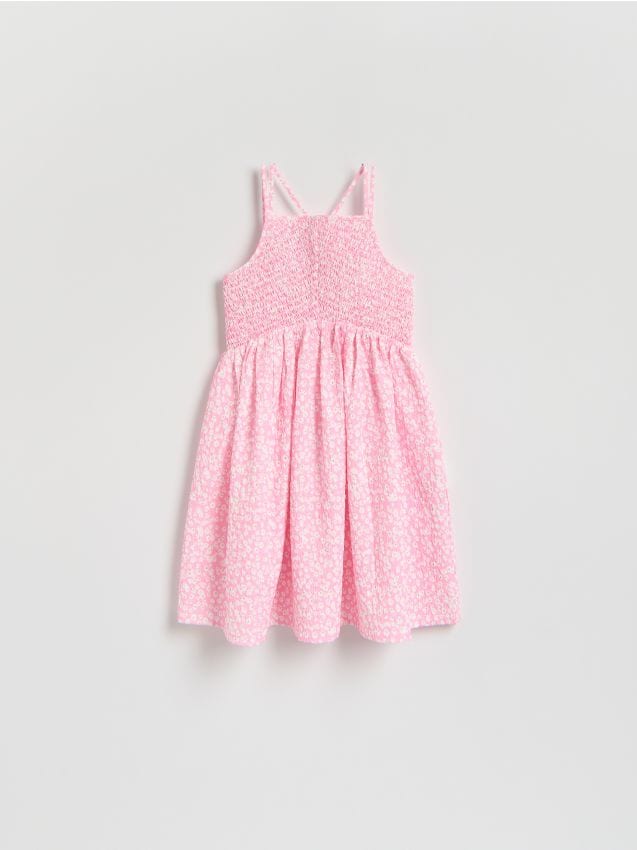 Reserved - Sukienka w kwiaty - pastelowy róż