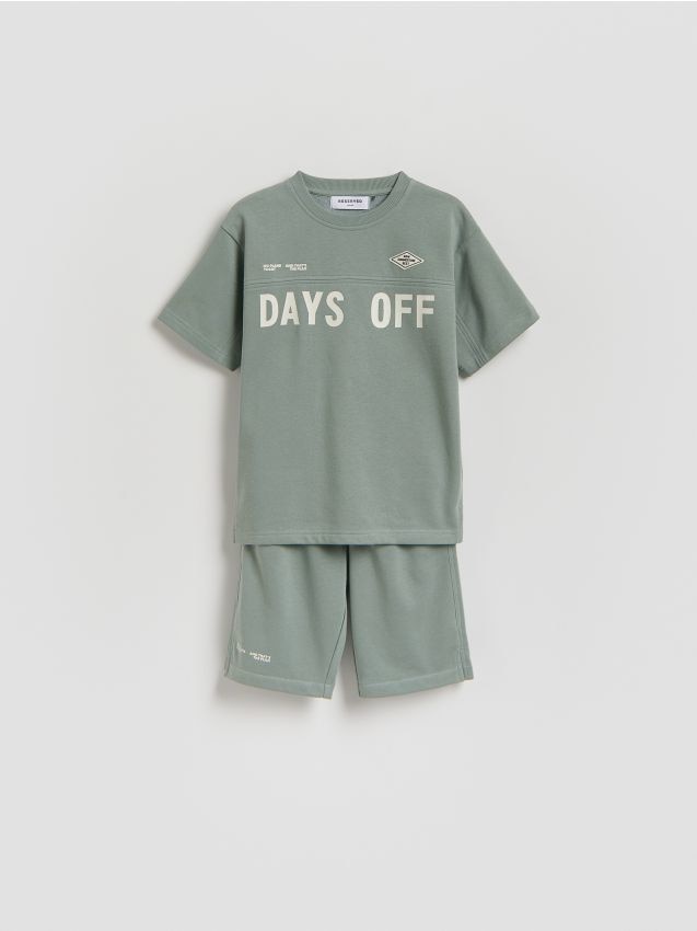 Reserved - Bawełniany komplet - jasnoszary