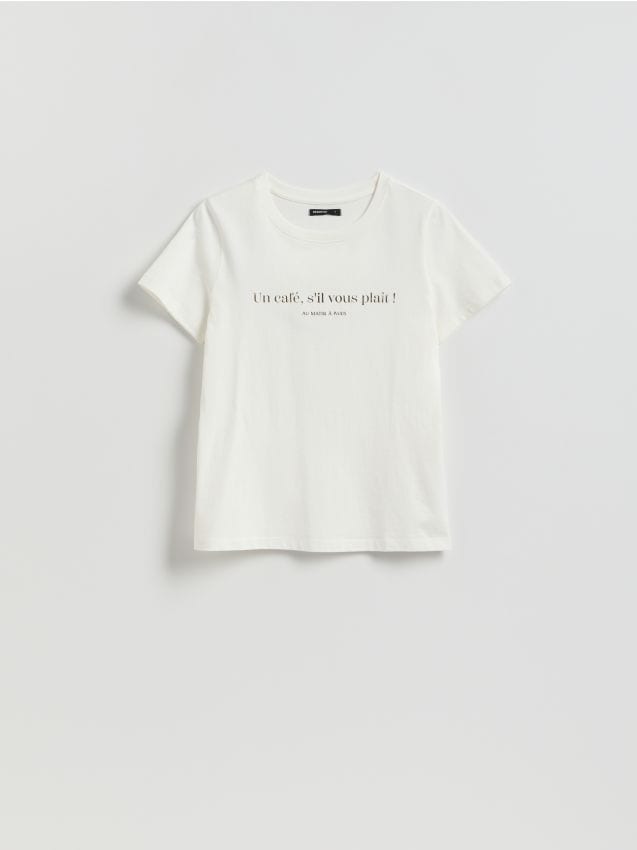 Reserved - T-shirt z nadrukiem - biały