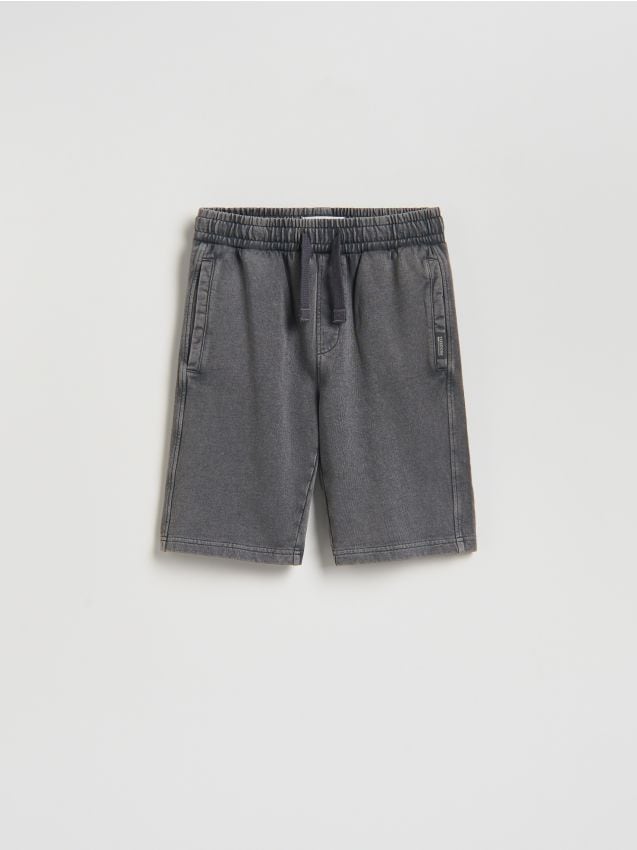 Reserved - Bawełniane bermudy - ciemnoszary