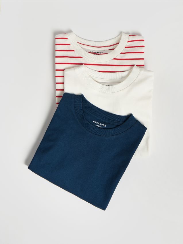 Reserved - Bawełniany t-shirt 3 pack - czerwony