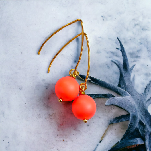 Swarovski neon pearls : neon orange