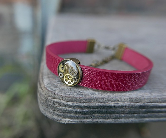 Bransoletka Red Leather 004