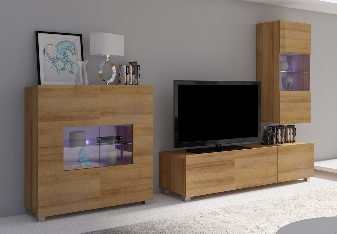 Meble do salonu CALABRIA 7 dąb złoty