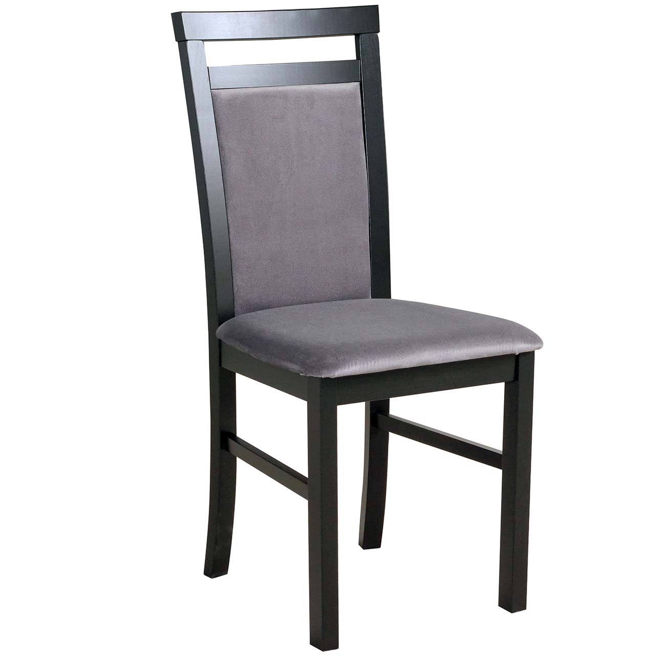 Tapicerowane krzesło DK25 czarne z ciemnoszarą tkaniną 28B