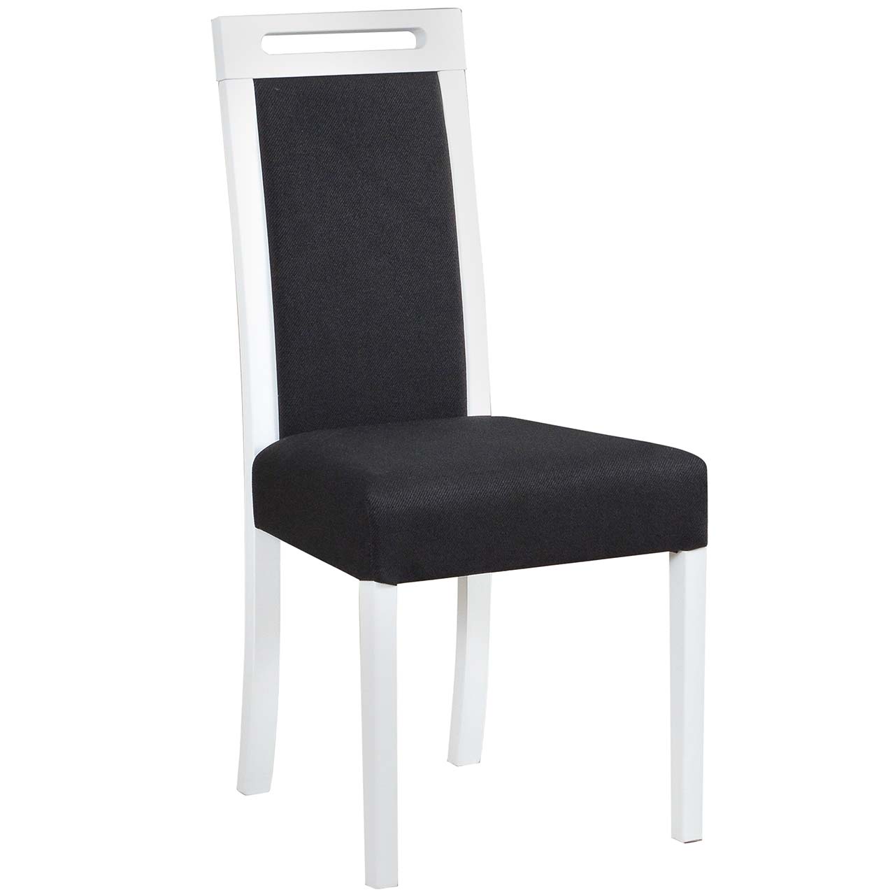 Tapicerowane krzesło DK33 białe z czarną tkaniną 13B