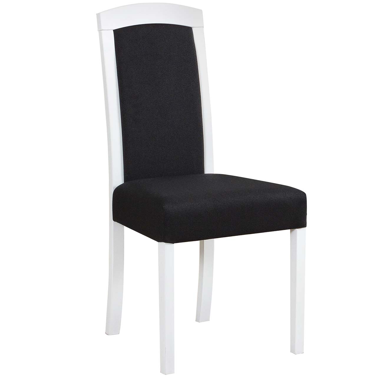 Białe krzesło DK35 z czarną tkaniną 13B