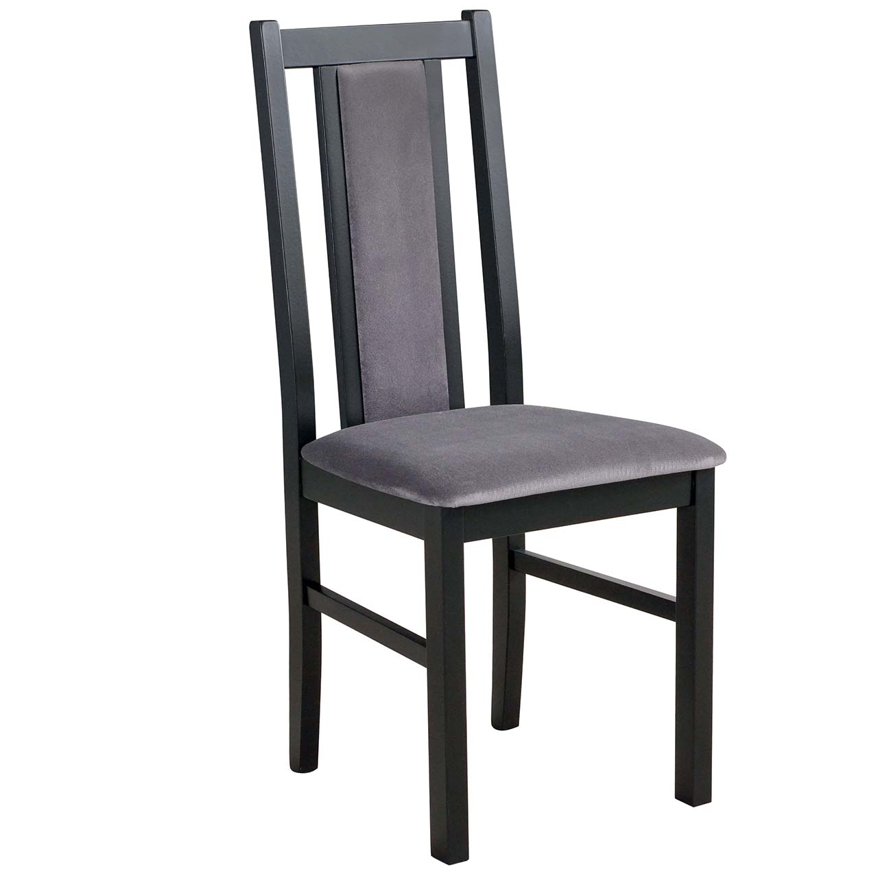 Czarne krzesło DK11 z ciemnoszarą tkaniną 28B