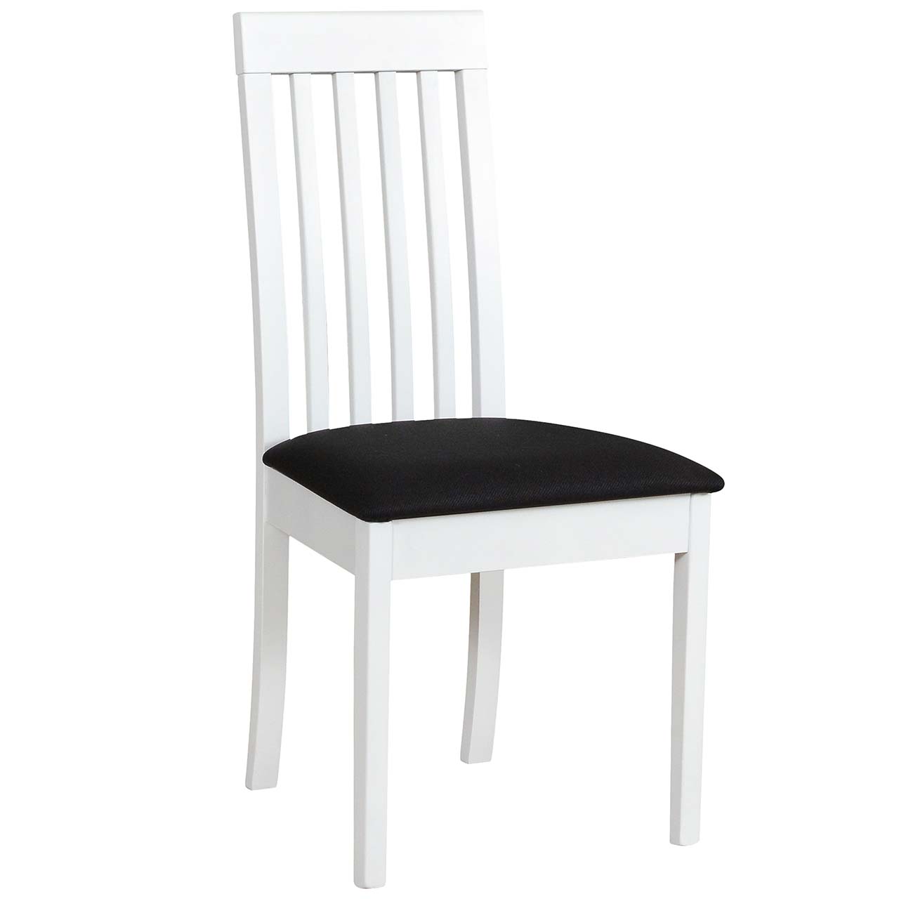 Białe krzesło DK37 z czarną tkaniną 13B