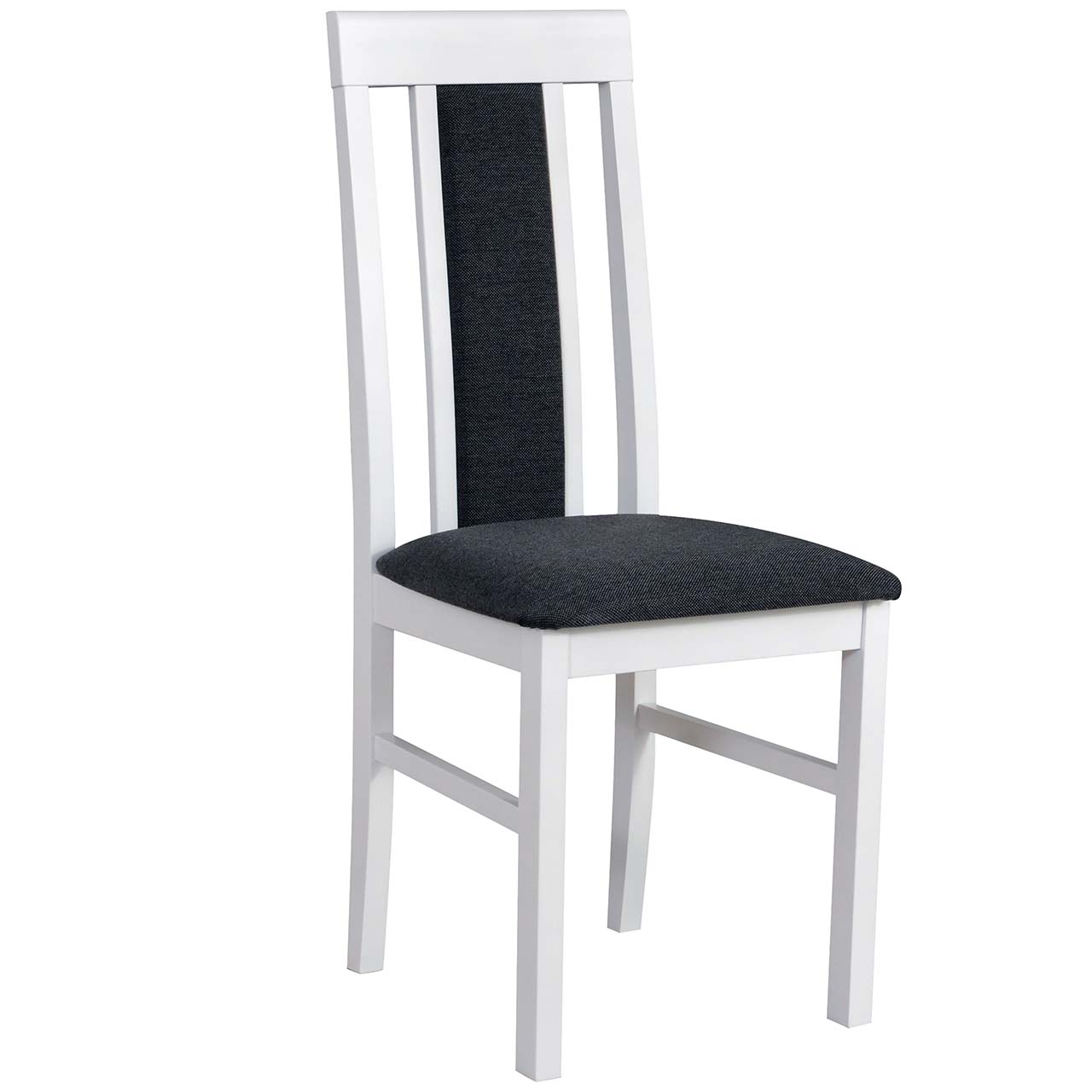 Białe krzesło DK12 z czarną tkaniną 8B