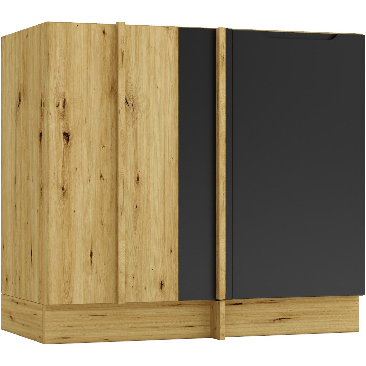 Szafka dolna narożna DNP ELLEN 12 dąb artisan / czarny groszek